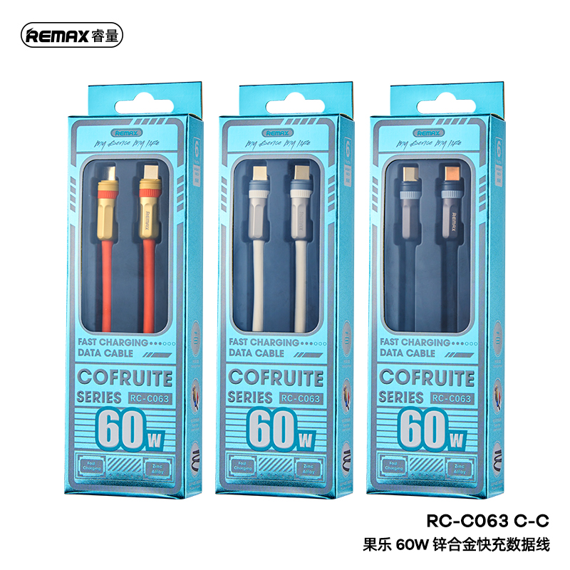 Cáp sạc nhanh REMAX RC-C063 C-C 60W (Type-C To Type-C)