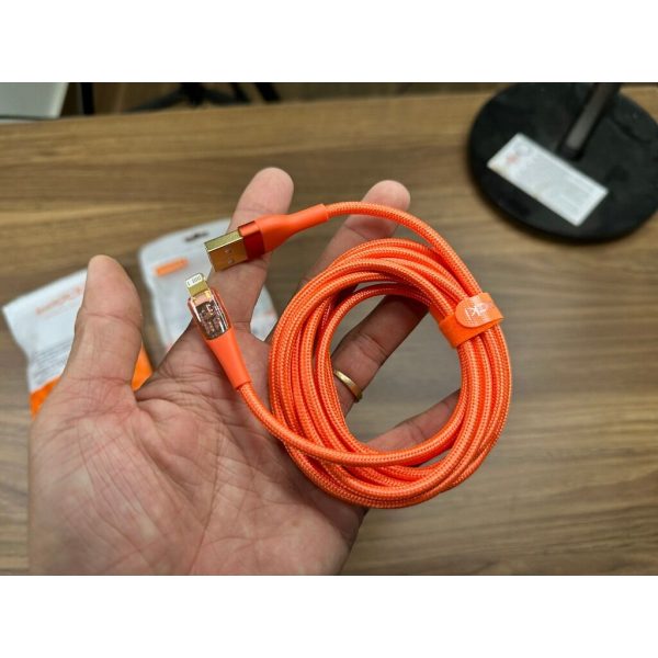 Cáp sạc A to L chính hãng Toocki mầu Cam cực đẹp, dài 1,8m