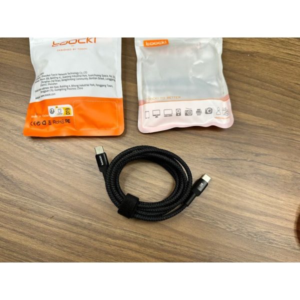 Cáp sạc nhanh C to C dài 2m bọc dù công suất 60w chính hãng Tooki