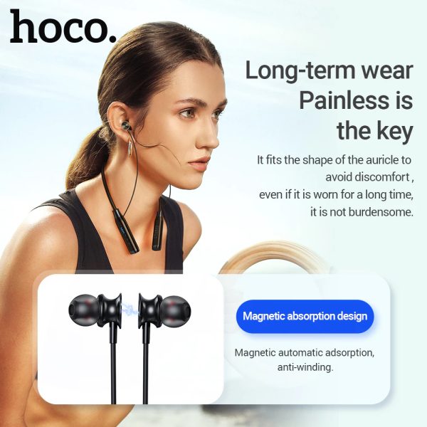 Tai Nghe Thể Thao Đeo Cổ Hoco ES62 - Tai Nghe Bluetooth 5.3 Hỗ Trợ Mic, 120 Giờ Sử Dụng