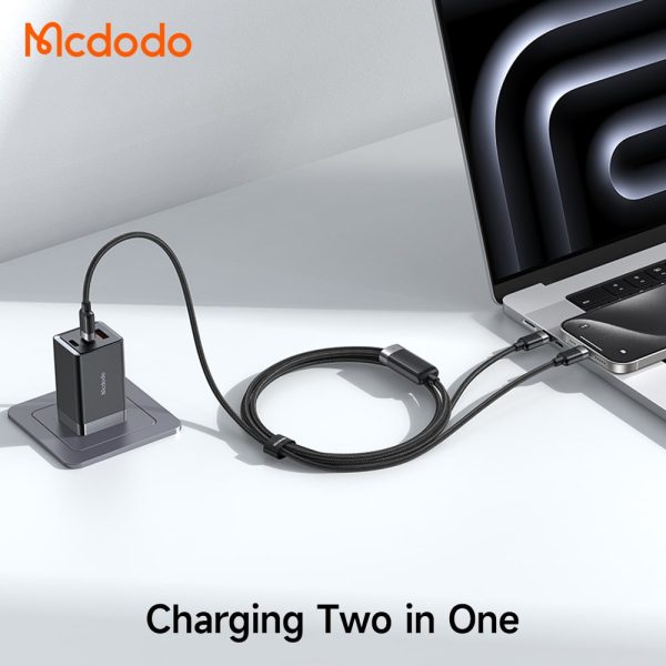 Cáp Sạc Nhanh Đa Năng Mcdodo C to Dual C 100W 2-in-1 Smart Cable