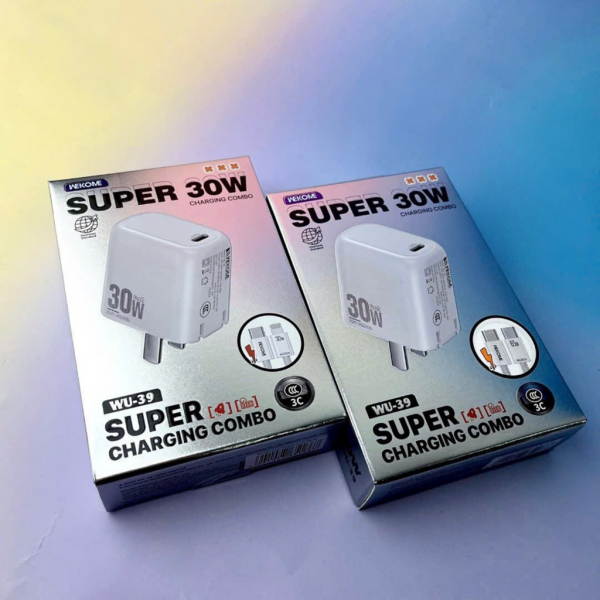 Bộ Sạc Nhanh WEKOME WU-39 PD 30W + Cáp Sạc 27W ( C-L ) / 65W ( C-C ) Bộ Sạc Nhanh WEKOME WU-39 PD 30W + Cáp Sạc 27W ( C-L ) / 65W ( C-C )