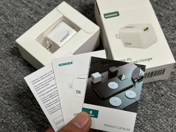 Củ sạc nhanh PD 20W hãng SINDOX , công nghệ GaN ( Amazon Mỹ )