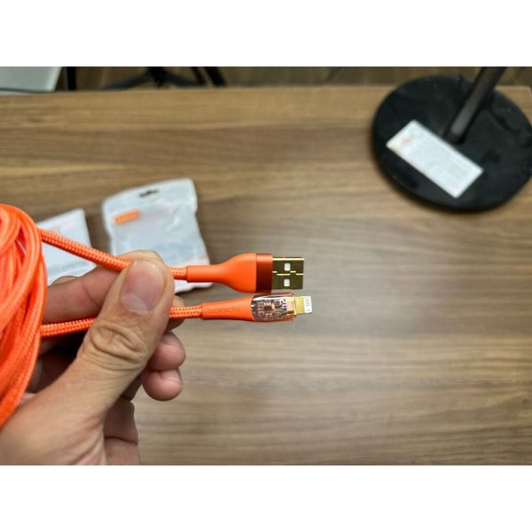 Cáp sạc A to L chính hãng Toocki mầu Cam cực đẹp, dài 1,8m