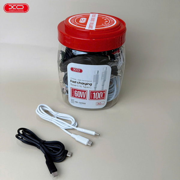 Cáp Sạc Đóng Hũ 30 cái XO NB-Q265B C-C 60W