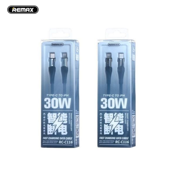 Cáp sạc nhanh tự ngắt REMAX RC-116 PD30W / RC-C115 C-C 100W