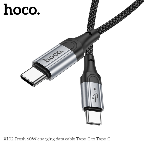 CÁP DỮ LIỆU SẠC HOCO X102 FRESH 60W TYPE-C TOTYPE-C