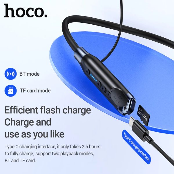 Tai Nghe Thể Thao Đeo Cổ Hoco ES62 - Tai Nghe Bluetooth 5.3 Hỗ Trợ Mic, 120 Giờ Sử Dụng