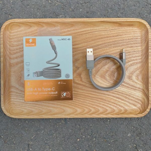 Cáp Sạc WEKOME WDC-45 USB-A to Type-C 66W – Dây Dù Nam Châm Tự Cuộn, Bền Bỉ & Tốc Độ Cao
