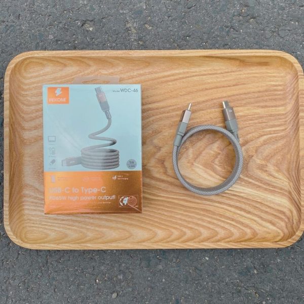 Cáp Sạc WEKOME WDC-46 Type-C to Type-C 65W – Dây Dù Nam Châm Tự Cuộn, Truyền Dữ Liệu 480Mbps