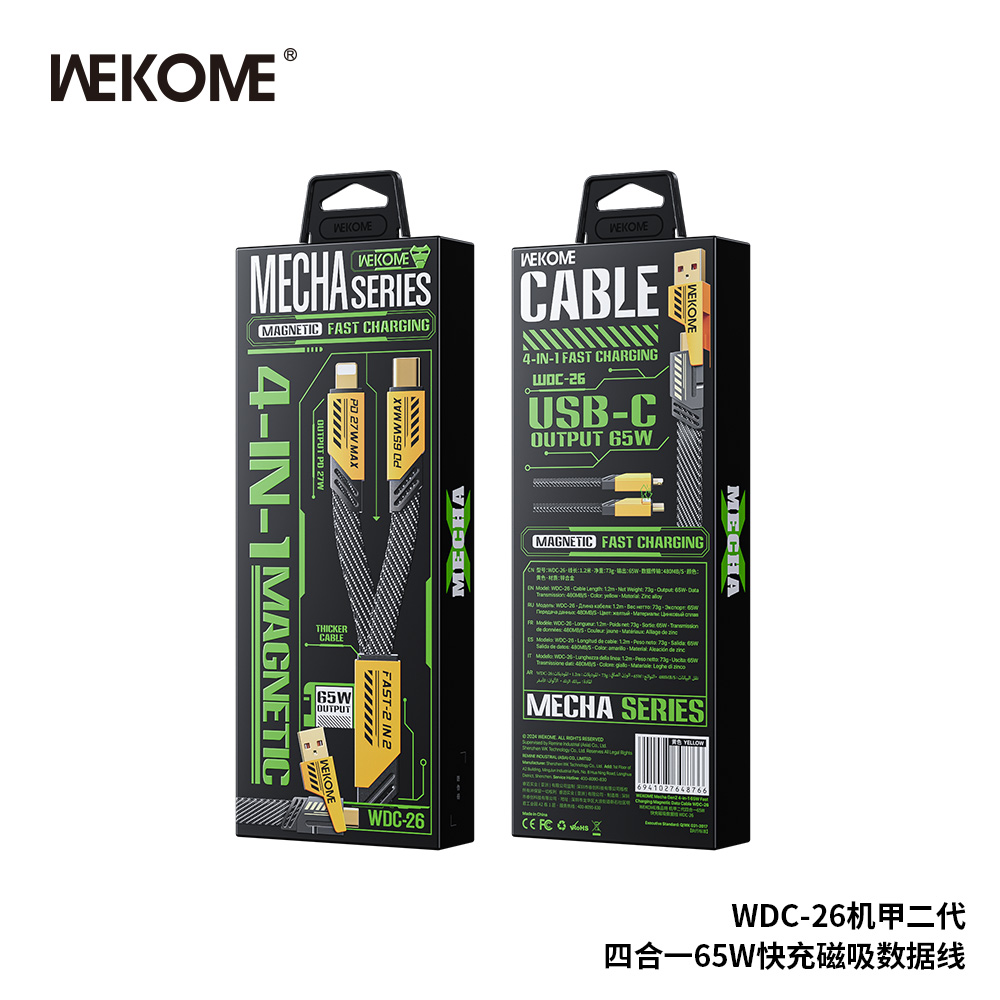 Cáp Sạc 4in1 WEKOME WDC-26 – Sạc Nhanh 65W