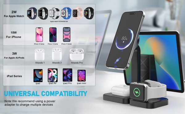 Dock sạc 34in 1 sạc không dây Magsafe cho iphone,android, tai nghe không dây, airpod, apple watch