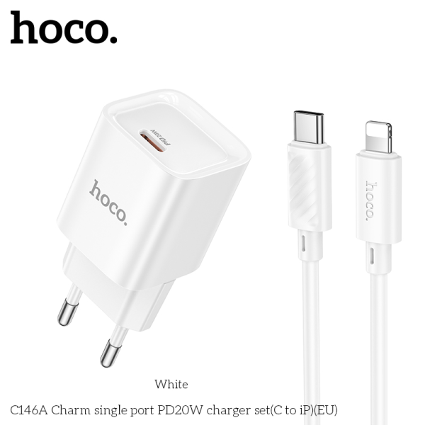 ￼Bộ sạc nhanh 20w pd Hoco dành cho phone x...11 12 13 14 củ sạc công nghệ mới giảm nhiệt độ sạc pd20