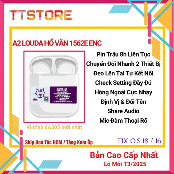 Tai Nghe Ap2 Hổ Vằn 1562E ENC Pin 8h, Mic Đàm Thoại Tốt, Chuyển Nhanh 2 Thiết Bị