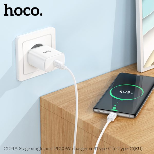 BỘ SẠC NHANH 20W HOCO C104A (C-L) PD KÈM CÁP TYPE C RA IPHONE LIGHTNING CHO IPHONE 11 12 13 PRO MAX BỘ SẠC NHANH 20W HOCO C104A (C-L) PD KÈM CÁP TYPE C RA IPHONE LIGHTNING CHO IPHONE 11 12 13 PRO MAX