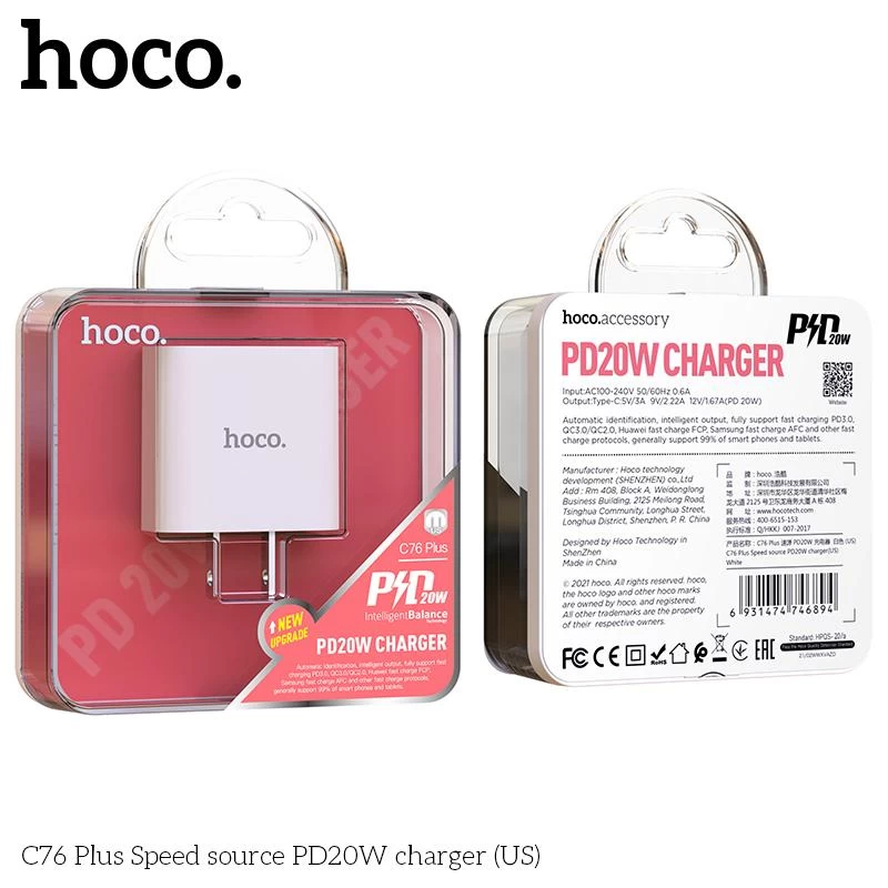 Củ Sạc Hoco C76 PD20W