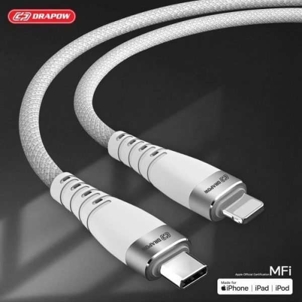 Dây cáp sạc nhanh 2M iPhone C to L chuẩn MFI hãng DRAPOW CF22 Dây cáp sạc nhanh 2M iPhone C to L chuẩn MFI hãng DRAPOW CF22