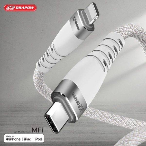 Dây cáp sạc nhanh 2M iPhone C to L chuẩn MFI hãng DRAPOW CF22 Dây cáp sạc nhanh 2M iPhone C to L chuẩn MFI hãng DRAPOW CF22