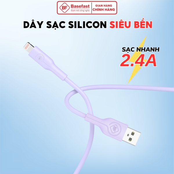 Cáp sạc nhanh Silicon 2.4A USB to Lightning - Basefast MECURY SERI CS56i