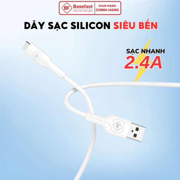Cáp sạc nhanh Silicon 2.4A USB to Lightning - Basefast MECURY SERI CS56i