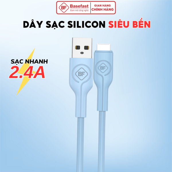 Cáp sạc nhanh Silicon 2.4A USB to Lightning - Basefast MECURY SERI CS56i