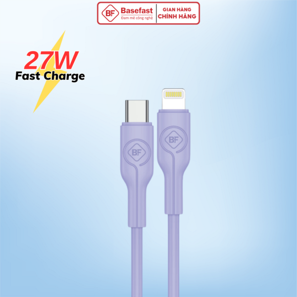 Dây sạc nhanh CS56-20W Basefast Cáp sạc 27W cao su non chống quá tải nhiệt cho Phone 11 12 13 14 pro