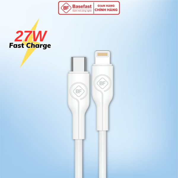 Dây sạc nhanh CS56-20W Basefast Cáp sạc 27W cao su non chống quá tải nhiệt cho Phone 11 12 13 14 pro