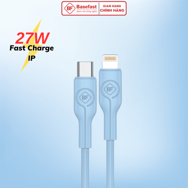 Dây sạc nhanh CS56-20W Basefast Cáp sạc 27W cao su non chống quá tải nhiệt cho Phone 11 12 13 14 pro