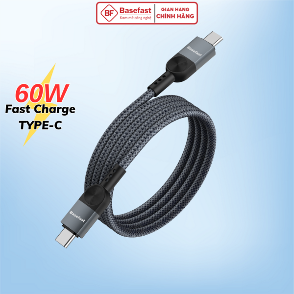 Dây sạc nhanh Type C 60W basefast cáp sạc bọc dù chống gãy cho android samsung xiaomi máy tính bảng