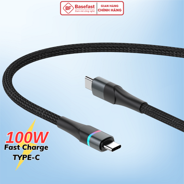 Cáp sạc nhanh 100W Type C to Type C có đèn báo sạc - Basefast VENUS SERI CS88