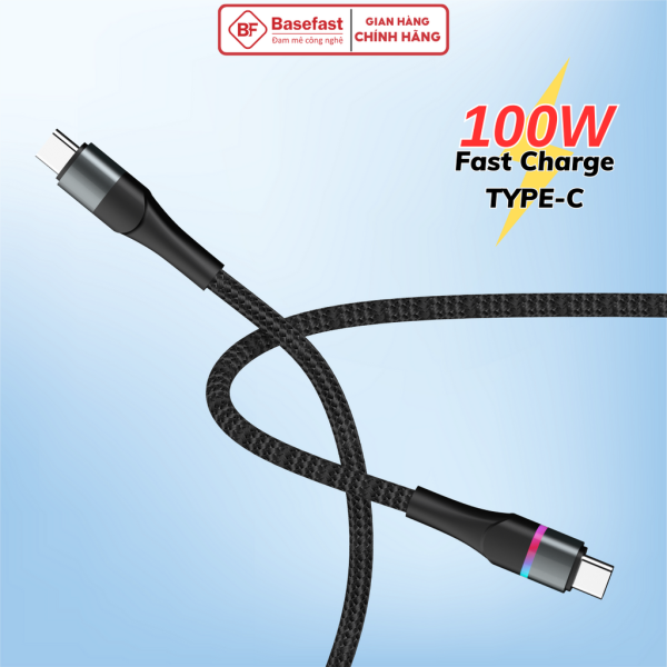 Cáp sạc nhanh 100W Type C to Type C có đèn báo sạc - Basefast VENUS SERI CS88