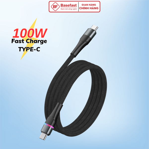 Cáp sạc nhanh 100W Type C to Type C có đèn báo sạc - Basefast VENUS SERI CS88