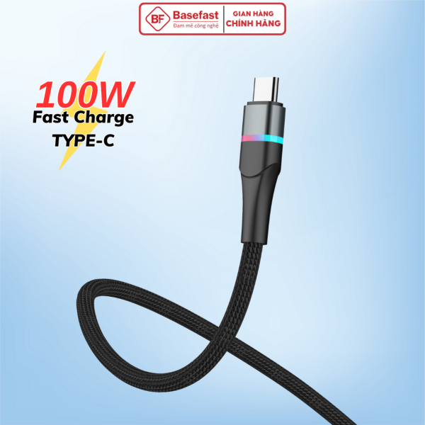 Cáp sạc nhanh 100W Type C to Type C có đèn báo sạc - Basefast VENUS SERI CS88