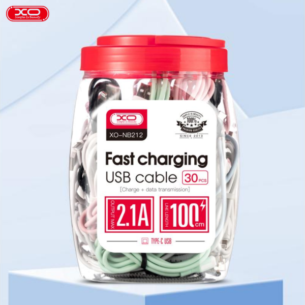 Cáp sạc XO-NB212 A-L  Đóng hũ 30 sợi, đủ màu, đủ tiện lợi!