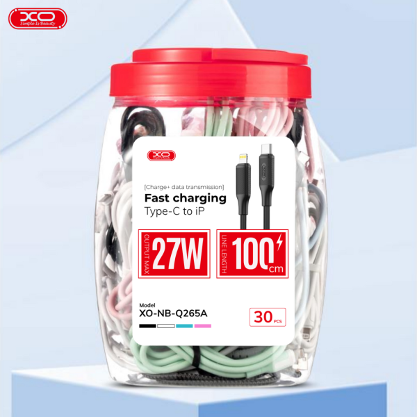Cáp Sạc Đóng Hũ 30 cái XO-NB-Q265A C-L 27W