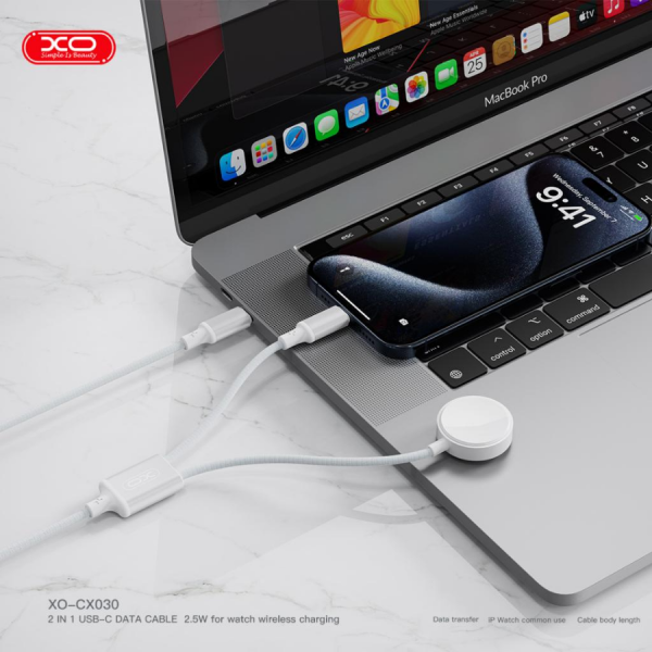 Cáp sạc 2IN1 XO-CX030 – Sạc AW, PD 60W, truyền dữ liệu ổn định