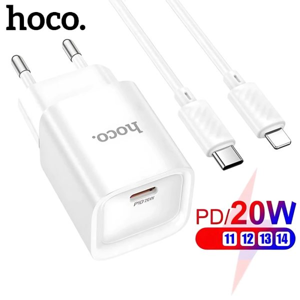 ￼Bộ sạc nhanh 20w pd Hoco dành cho phone x...11 12 13 14 củ sạc công nghệ mới giảm nhiệt độ sạc pd20