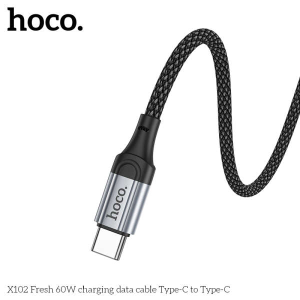 CÁP DỮ LIỆU SẠC HOCO X102 FRESH 60W TYPE-C TOTYPE-C