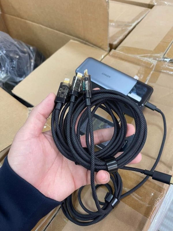 Cáp sạc C to Lightning bọc dù 2m - Báo công suất sạc Cáp sạc C to Lightning bọc dù 2m - Báo công suất sạc