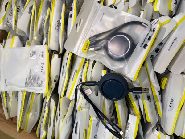 (10 tặng 1) Cáp sạc dây rút 3 đầu Baseus Bright Mirror 3 in 1 Type C Micro USB Lightning 3.5A 1.2m