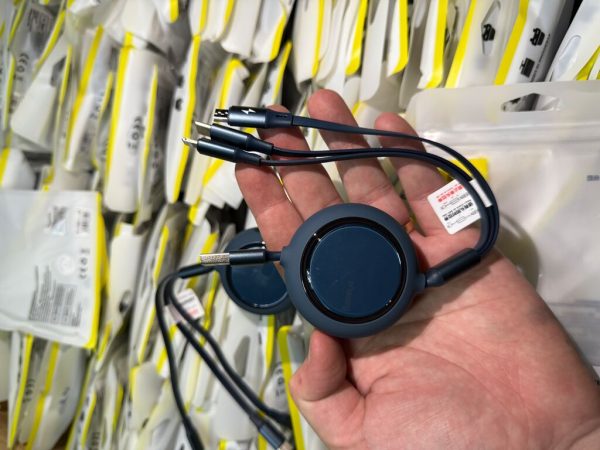 (10 tặng 1) Cáp sạc dây rút 3 đầu Baseus Bright Mirror 3 in 1 Type C Micro USB Lightning 3.5A 1.2m