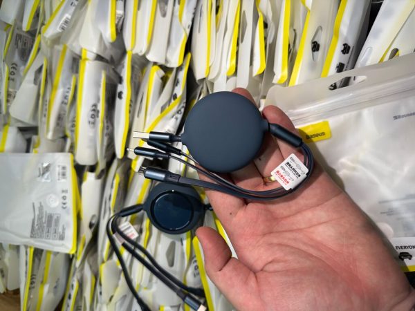 (10 tặng 1) Cáp sạc dây rút 3 đầu Baseus Bright Mirror 3 in 1 Type C Micro USB Lightning 3.5A 1.2m