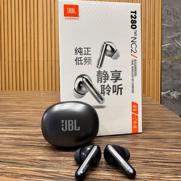 Màu Đen - Tai nghe Bluetooth hãng JBL T280 TWS NC2, chống ồn chủ động ANC, hàng chính hãng