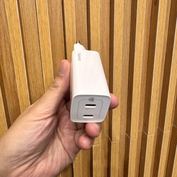 Củ sạc Baseus 65W 2 cổng C ( không hộp - 2 chân tròn)