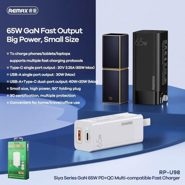 củ sạc remax u98 65w GAN