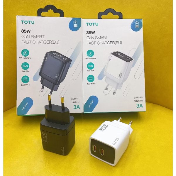 CỦ SẠC TOTU 35W 2 CỔNG C + LED GAN CỦ SẠC TOTU 35W 2 CỔNG C + LED GAN