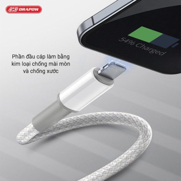 Cáp sạc nhanh cổng C 3 đầu DRAPOW CX02 ( Type-C to L+ L + C ) công suất 12w không sạc được IPhone 15