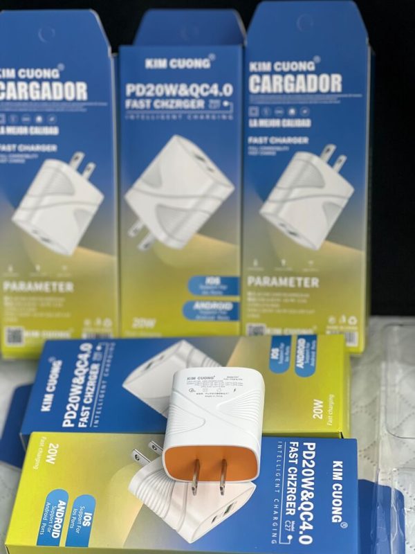 Sạc nhanh 2 cổng ( Qc4.0+ PD20w) Kim Cương Chính Hãng.