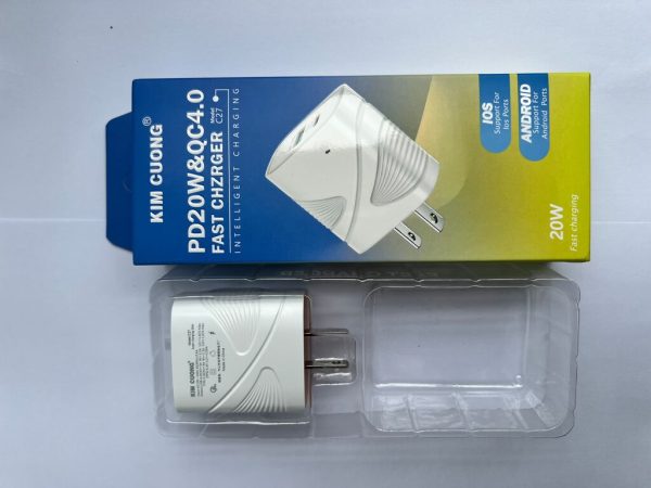 Sạc nhanh 2 cổng ( Qc4.0+ PD20w) Kim Cương Chính Hãng.