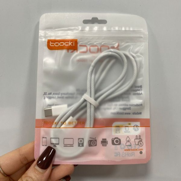 Cáp sạc dây dù C to C 60w dài 1m hãng TOOCKI YS02 - Trắng